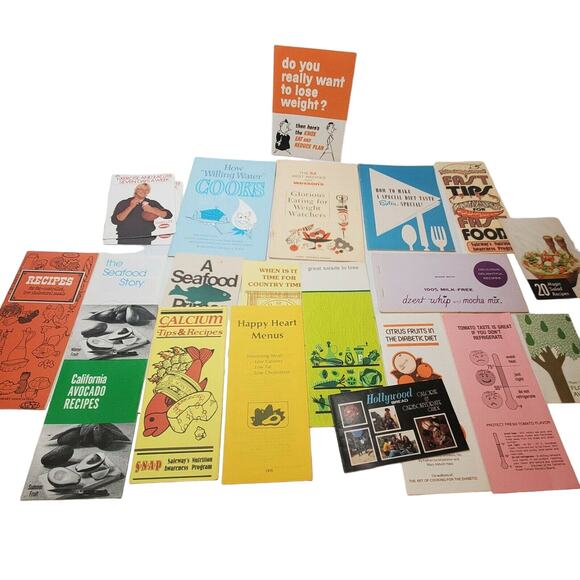 21 Vintage Weight Lose Seafood Pamphlet Lot Ephemera - Picture 1 of 4